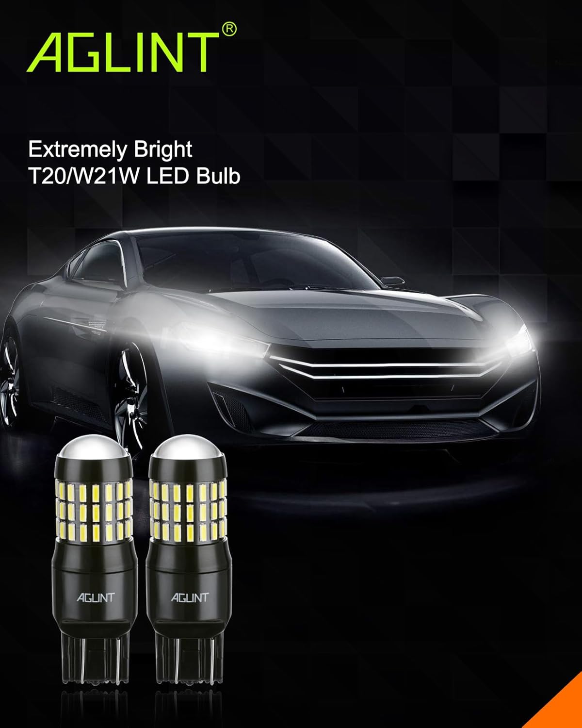 AGLINT T20 LED Bulb 4014 Chipsets 66SMD 1200 Lumens W21W 7443 7440
