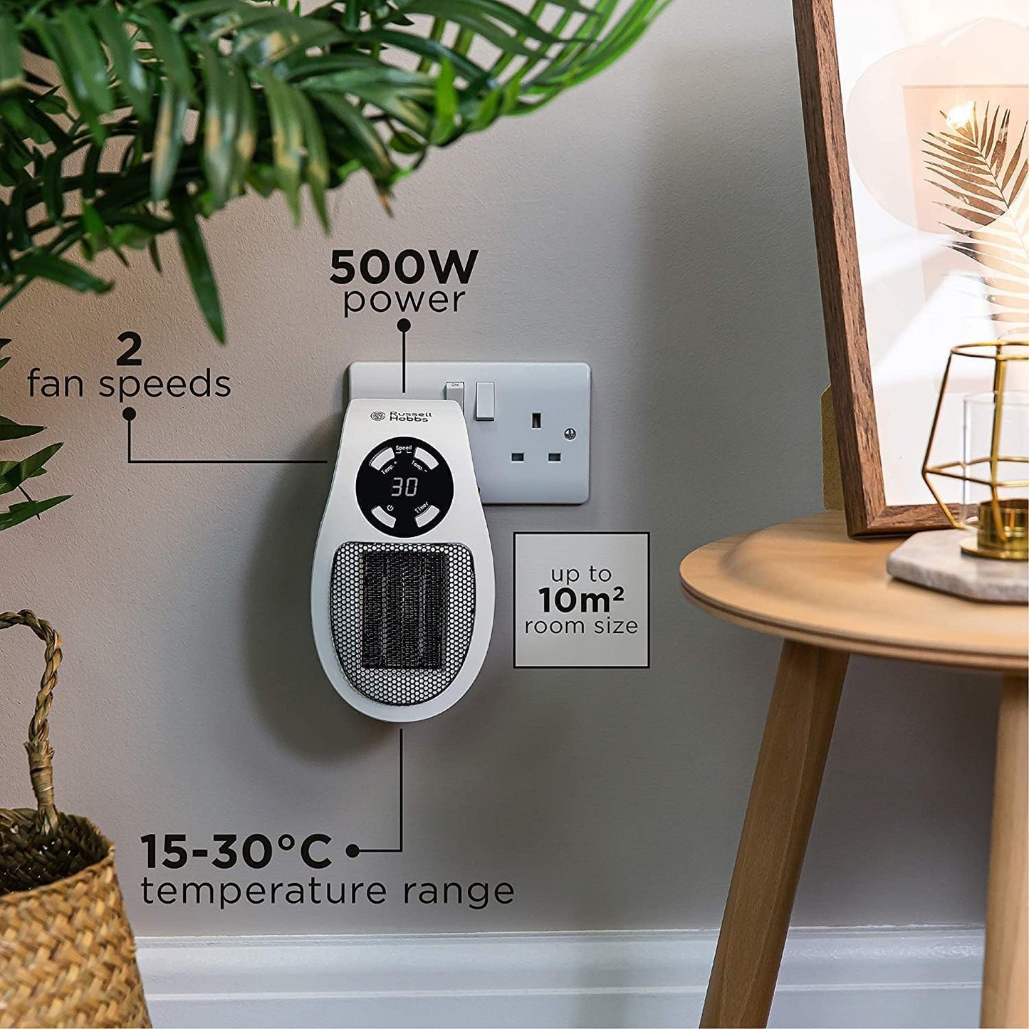 Plug in Heater for Indoor Use - 500W Smart