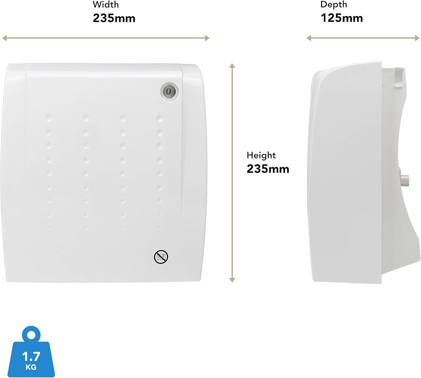 Devola 2kW Bathroom Heater Wall Mounted