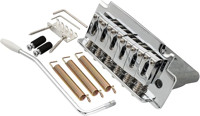 Musiclily Pro 52.5mm 2-Point Style Short Block Guitar Tremolo Bridge for Squier Strat, Chrome
