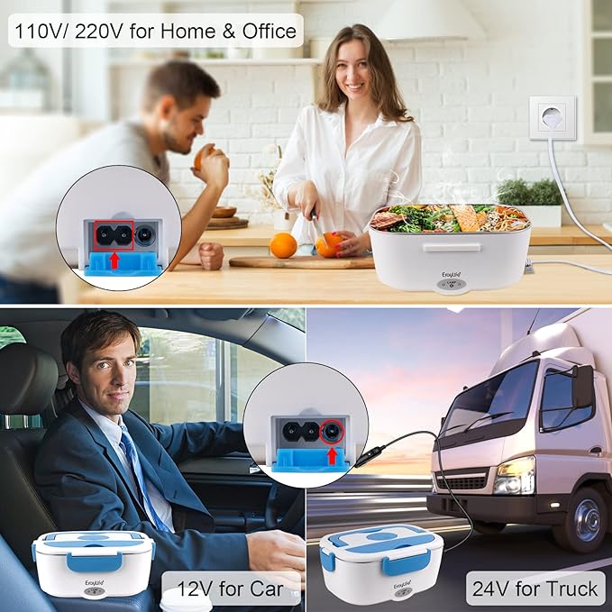 VOVOIR Electric Lunch Box 75 W, 3-in-1 Lunch Box Electric