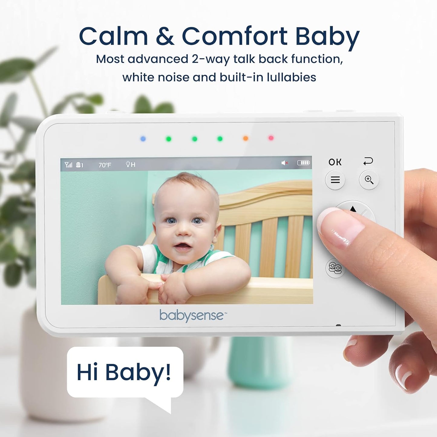 Babysense Upgraded Video Baby Monitor, 4.3" Split Screen with Two Cameras
