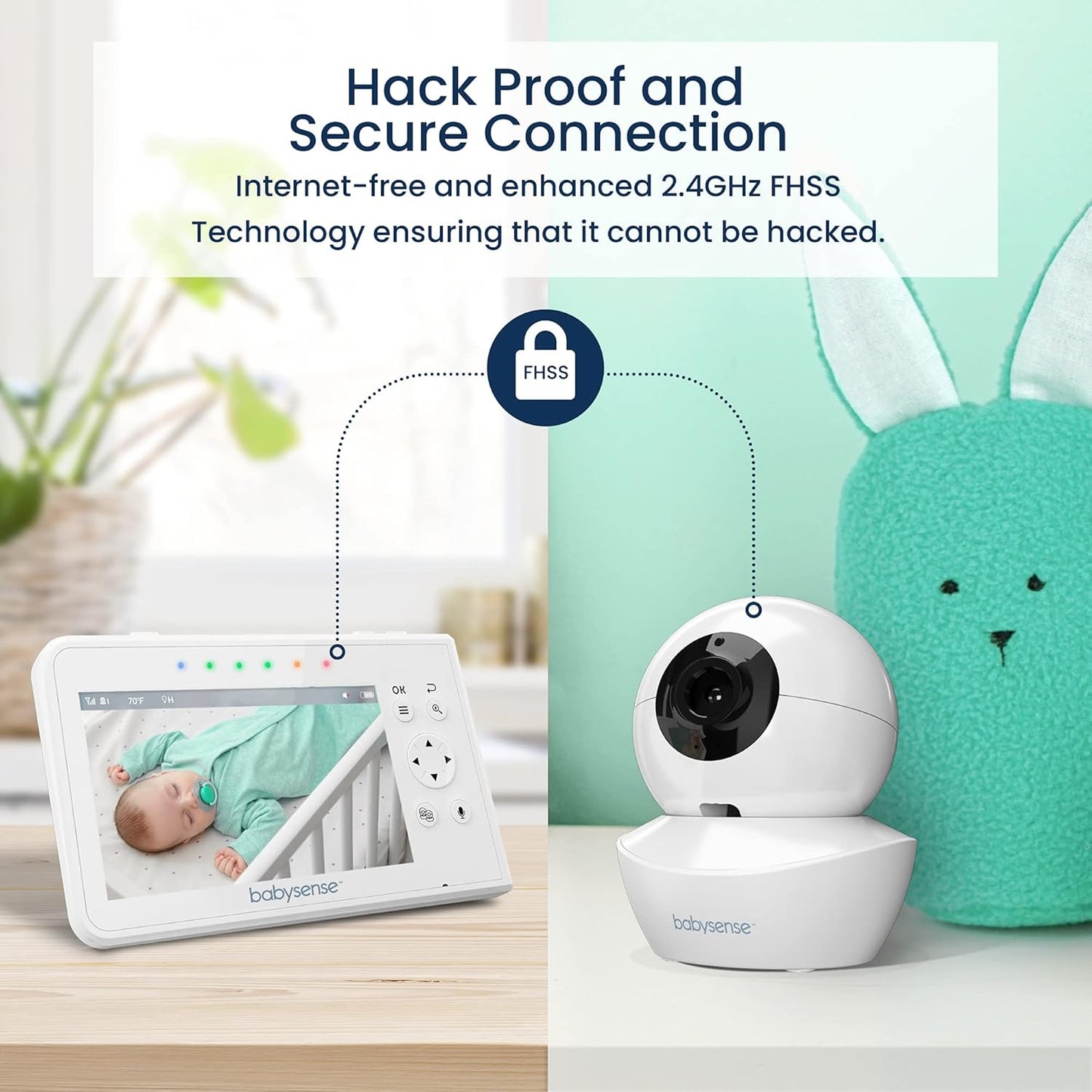 Babysense Upgraded Video Baby Monitor, 4.3" Split Screen with Two Cameras