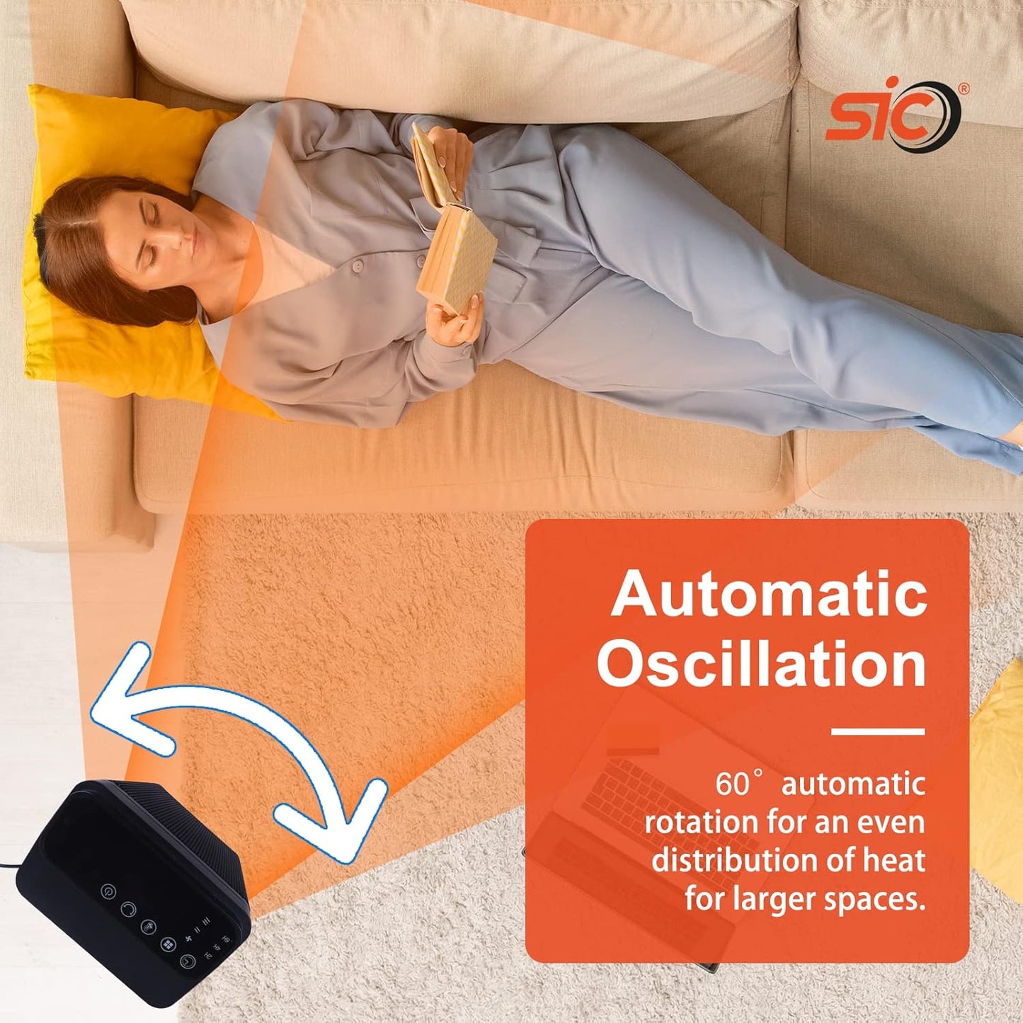2000W Ceramic Heater with 4 Heat Settings ( Without Remote )