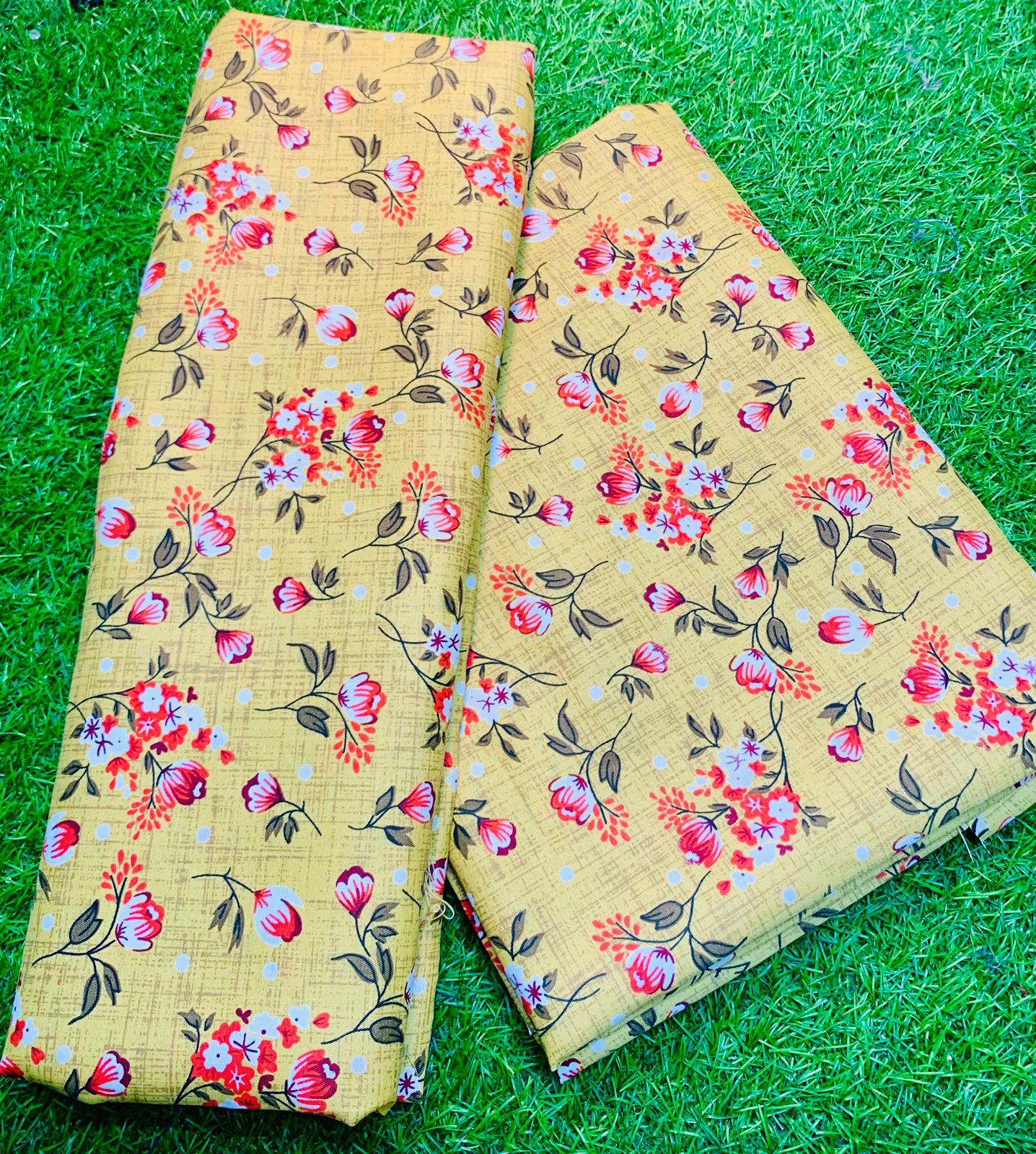 COTTON MIX (2) PIECE SUIT (UNSTITCHED) A18