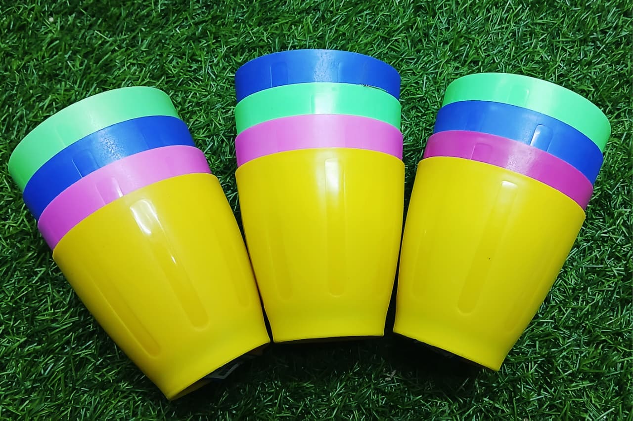 PLASTIC COLORFUL GLASS PACK OF 4