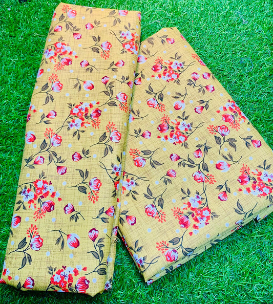COTTON MIX (2) PIECE SUIT (UNSTITCHED) A18
