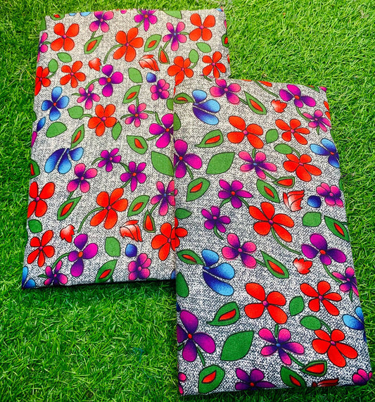 COTTON MIX (2) PIECE SUIT (UNSTITCHED) A12