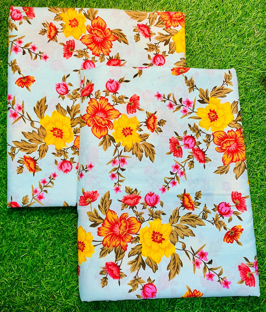 COTTON MIX (2) PIECE SUIT (UNSTITCHED) A16