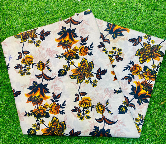 COTTON MIX (2) PIECE SUIT (UNSTITCHED)