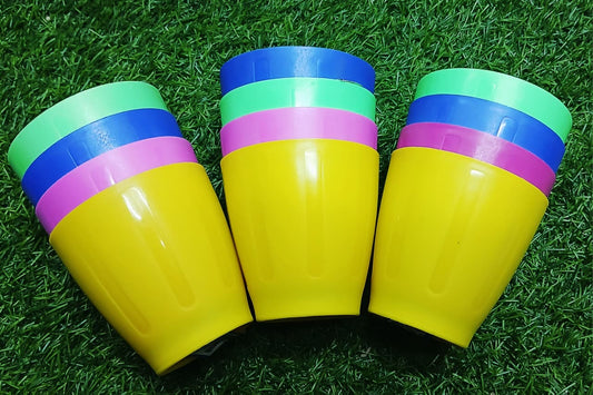 PLASTIC COLORFUL GLASS PACK OF 4