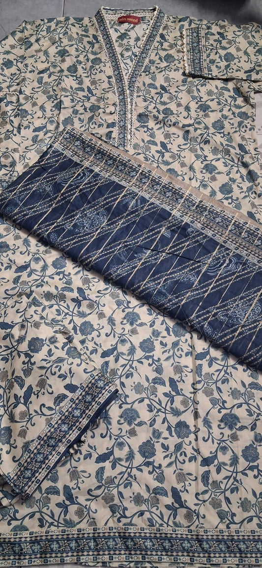 BIN SAEED 3 PIECE LAWN ( STITCHED )