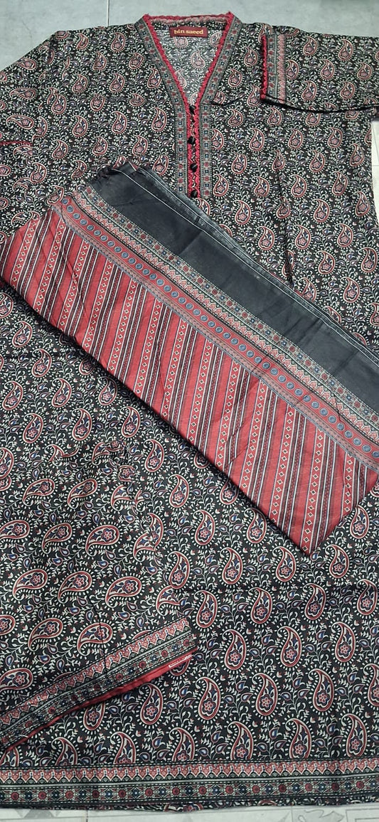 BIN SAEED 3 PIECE LAWN ( STITCHED )