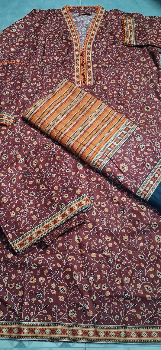 BIN SAEED 3 PIECE LAWN ( STITCHED )