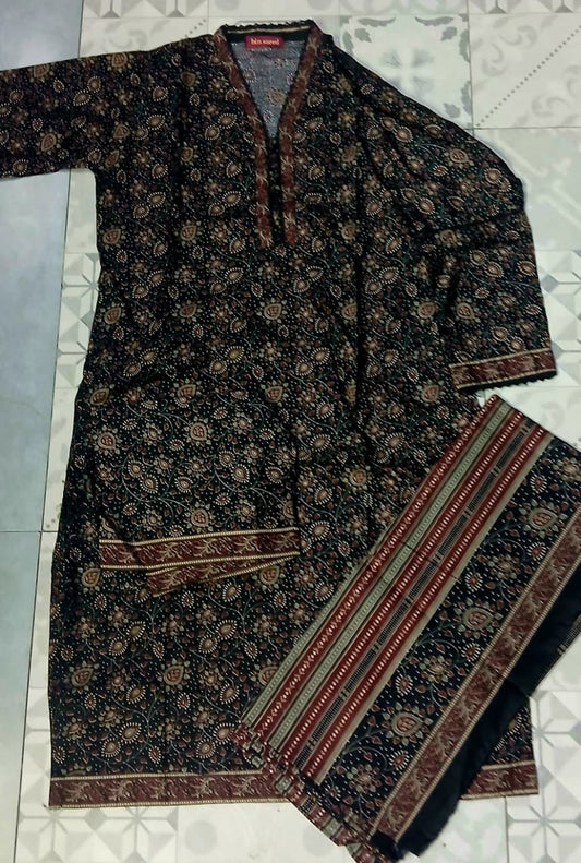 BIN SAEED 3 PIECE LAWN ( STITCHED )