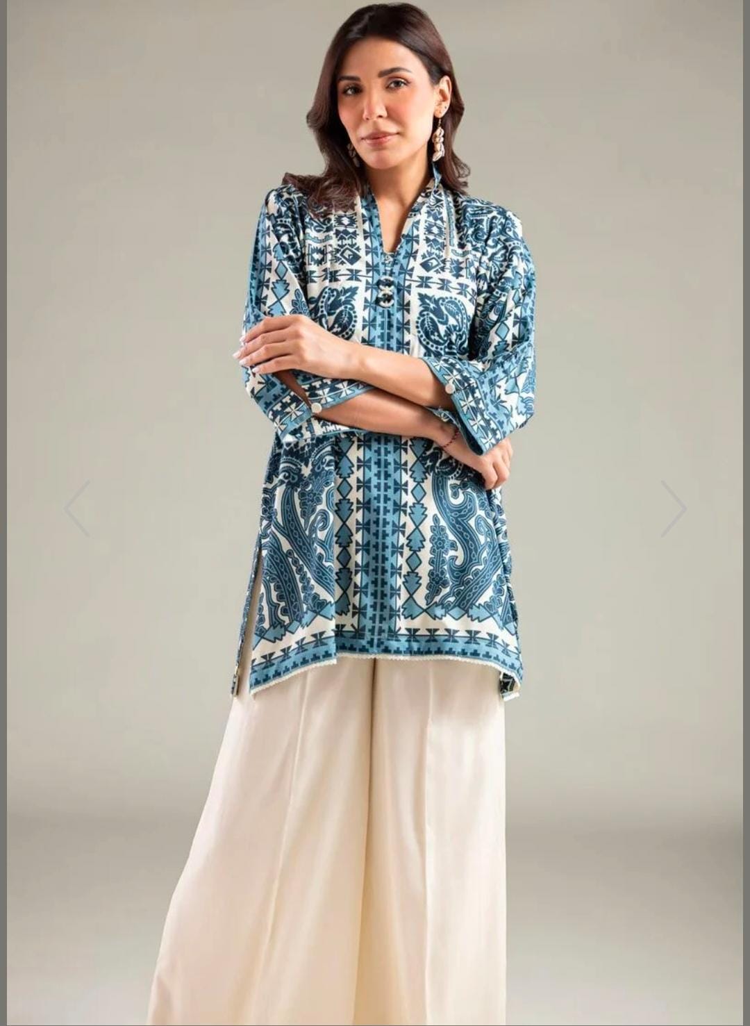 KHAADI Geometric Kurta (STITCHED)