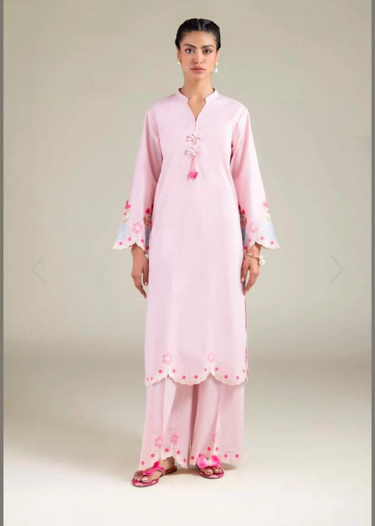 KHAADI Floral Longline Embroidered Kurta (STITCHED)
