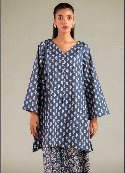 KHAADI Paisley V-Neck Kurta (STITCHED)