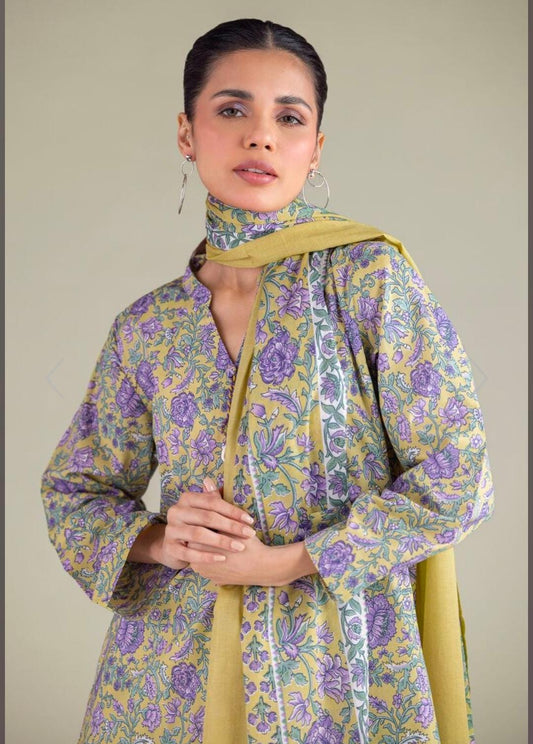 KHAADI Floral Band-Collar Kurta (STITCHED)