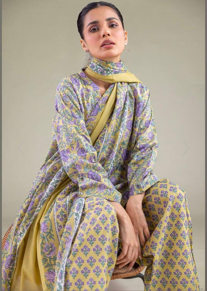 KHAADI Floral Band-Collar Kurta (STITCHED)