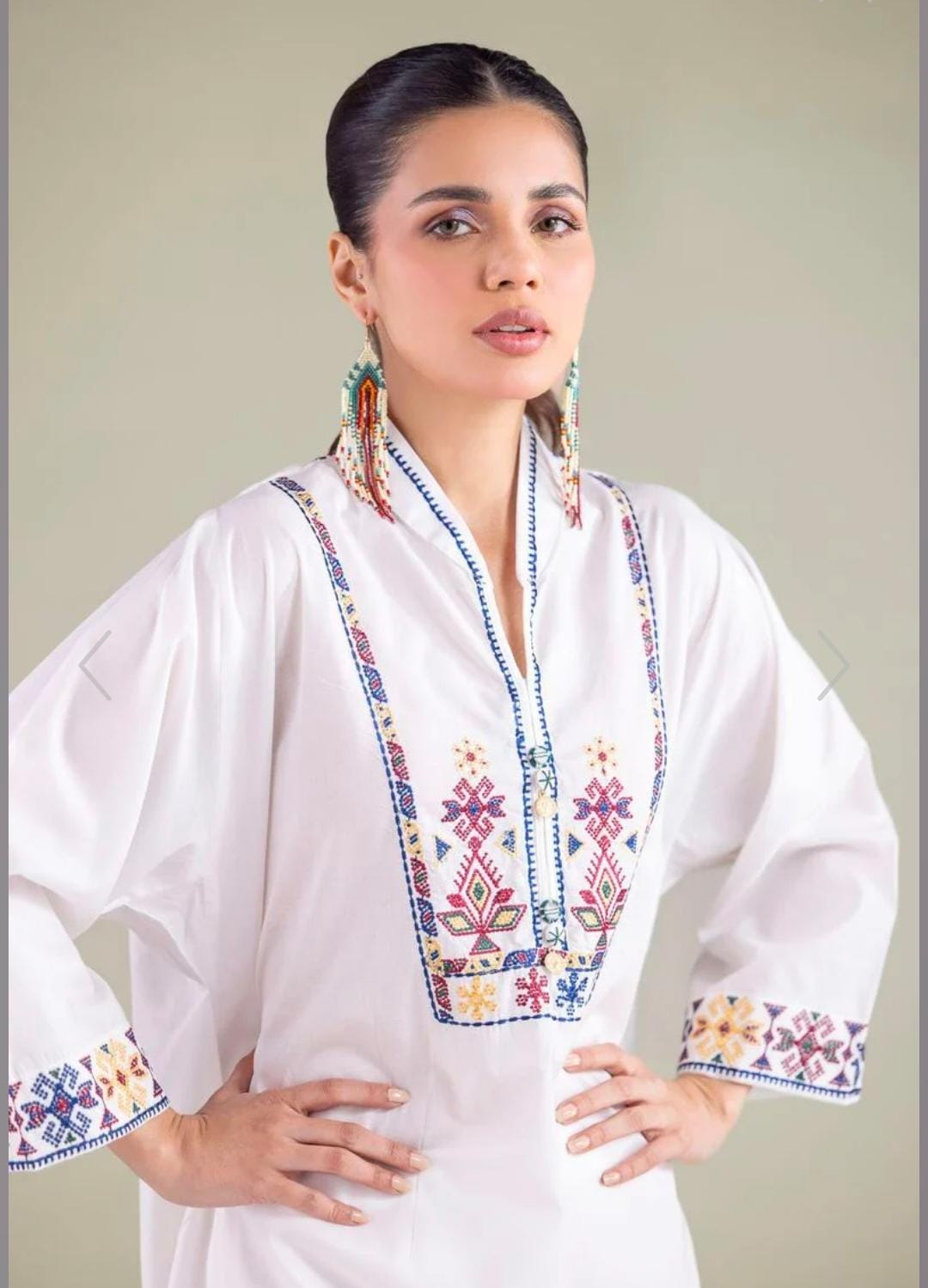 KHAADI Geometric V-Neck Embroidered 2 PIECE (STITCHED)