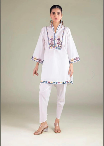 KHAADI Geometric V-Neck Embroidered 2 PIECE (STITCHED)
