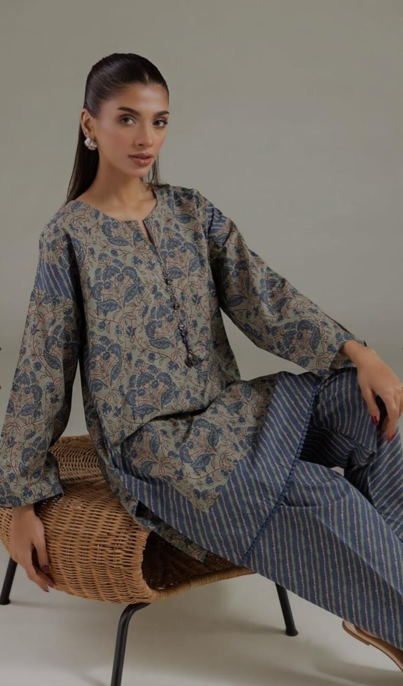 KHAADI Round-Neck Kurta (STITCHED)